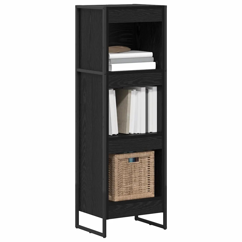 Armadio per Libri Rovere Nero 40 x 30 x 121 cm