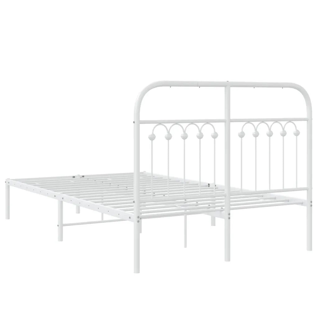 Giroletto con Testiera-Struttura Letto con testiera in Metallo Bianco 120x200 cm 221440