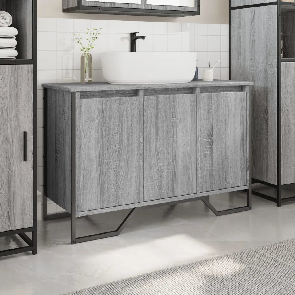 Mobile Lavabo | Armadio Lavabo Bagno Grigio Sonoma 91x35x60 cm in Truciolato