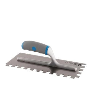 Frattazzo dentato per colla lama in acciaio al carbonio Taglia: 28x12 dente 10, Imballo: 6, Materiale: Acciao al carbonio