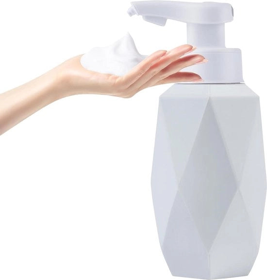 Dispensatore di schiuma per sapone automatico - IPX5 - impermeabile - elettrico - design con lama di diamante - cucina - bagno - hotel - bianco