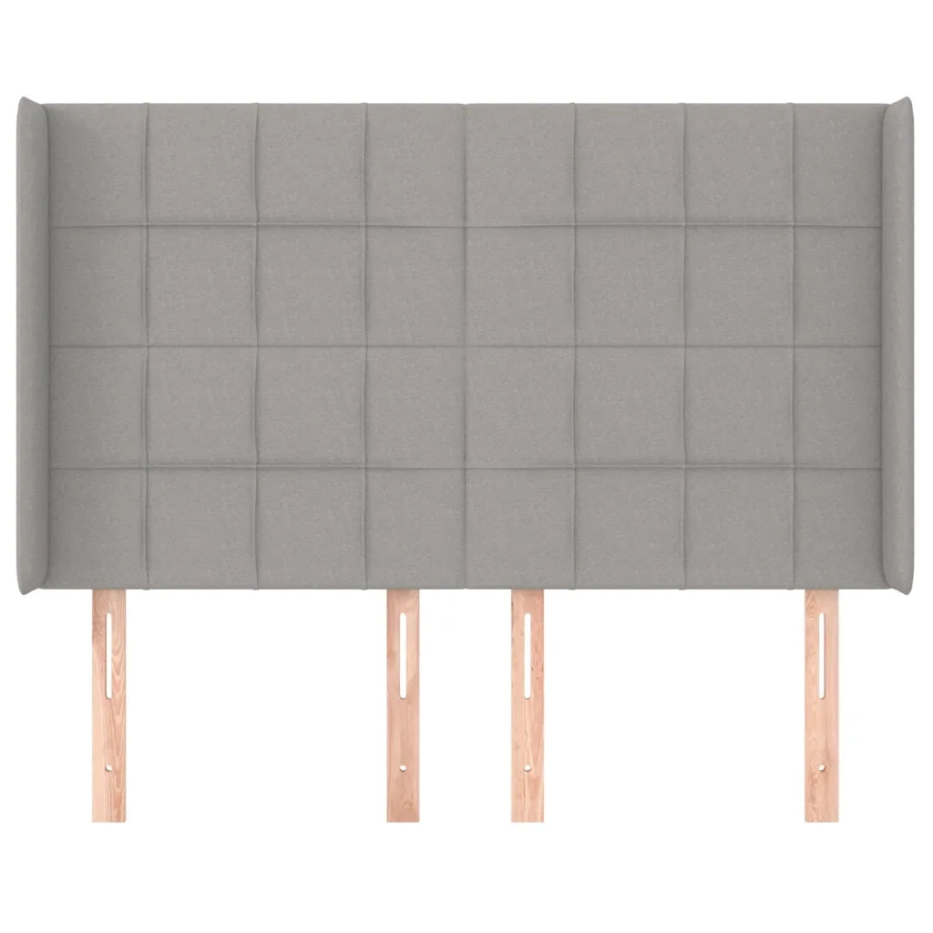 Testiera ad Orecchio Grigio Chiaro 147x16x118/128 cm in Tessuto 3119578