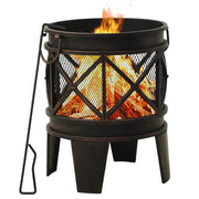 Braciere Rustico con Attizzatoio Î¦42x54 cm in Acciaio cod mxl 66578