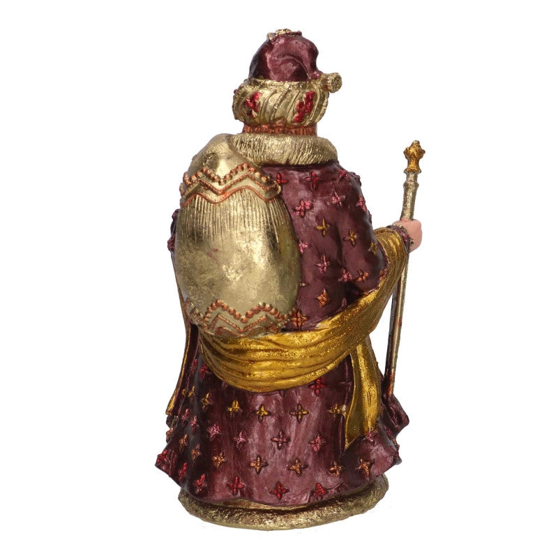 Babbo natale resina bordeaux e oro cm 12x10h20