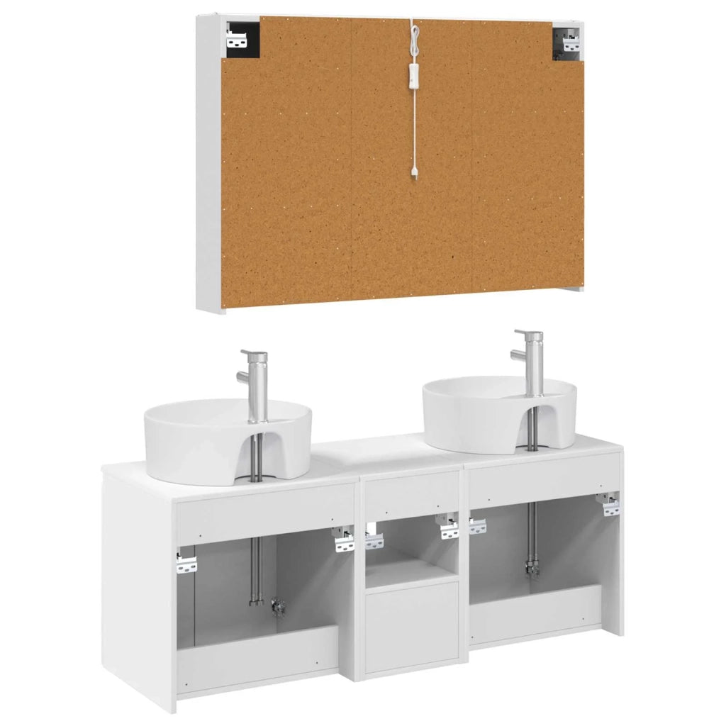 Set di Armadi da Bagno 4 pcs Bianco Legno ingegnerizzato 3406463