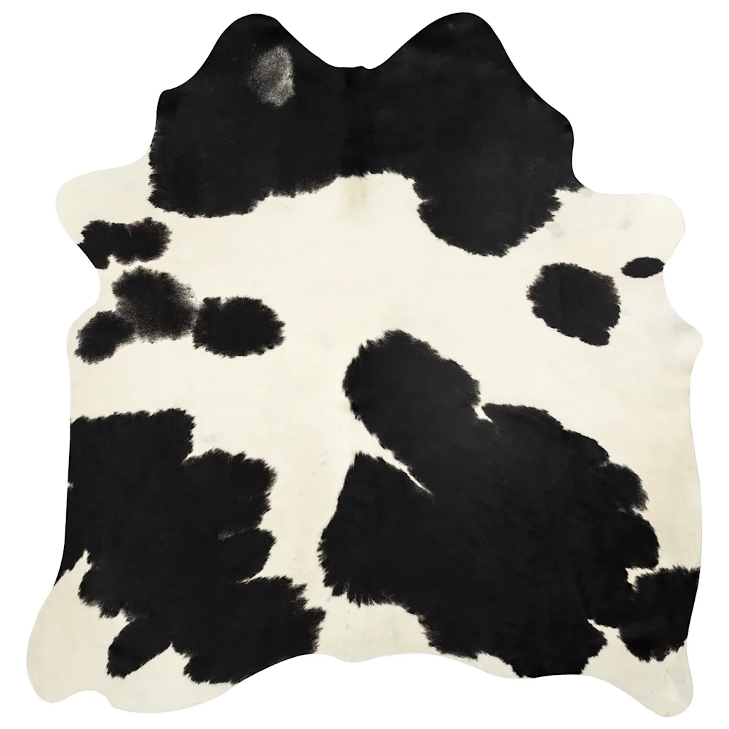 Tappeto del soggiorno | Tappeto in Vera Pelle Bovina Bianco e Nero 150x170 cm