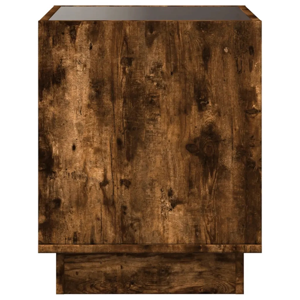 Tavolino da Salotto con LED Infinity Rovere Fumo 50x50x50 cm