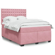 Giroletto a Molle con Materasso Rosa 140x200 cm in Velluto