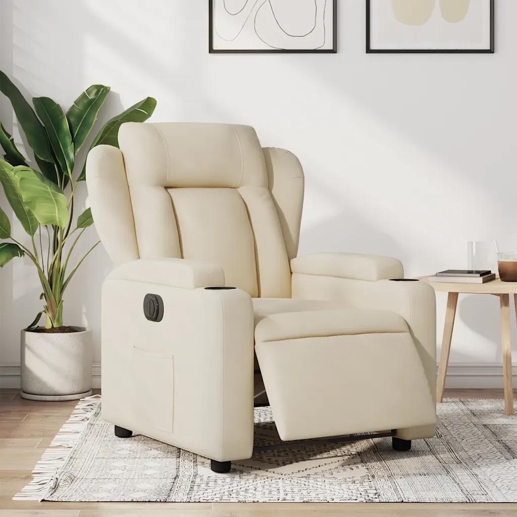 Poltrona Elettrica Reclinabile Crema in Tessutocod mxl 132947