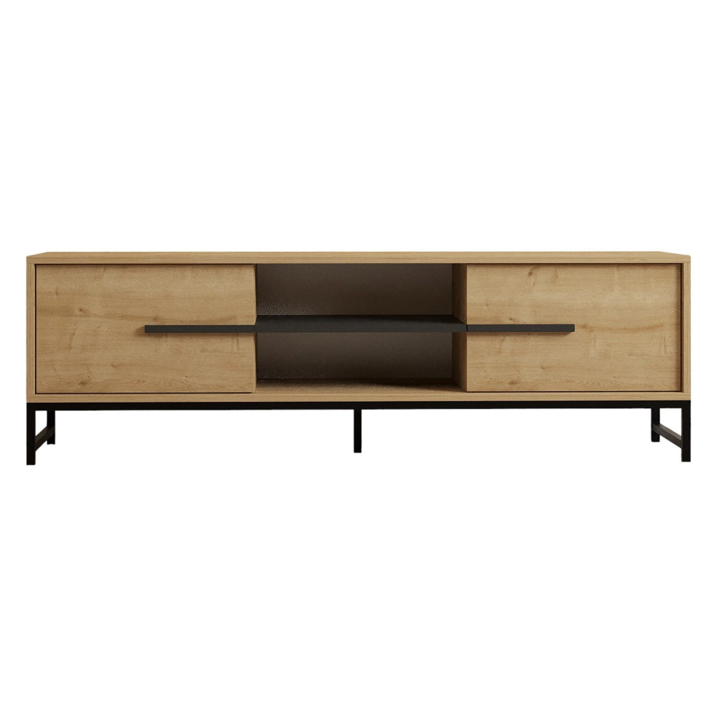 Cinaglio, Mobile Porta tv un Ripiano, 160x40x50h cm Marrone Rovere