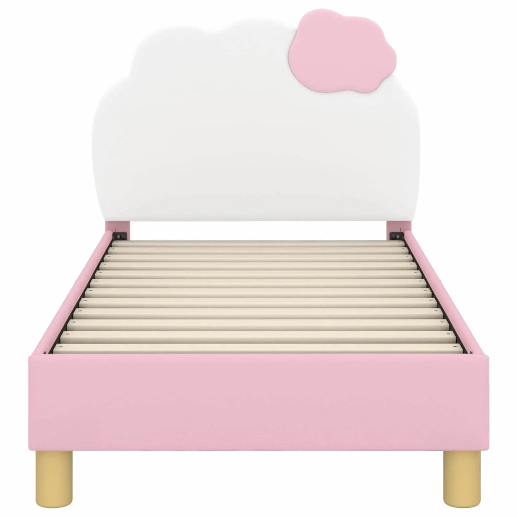 Struttura letto per bambini con testata Rosa 70 x 140 cm PU