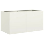 Fioriera moderna da esterno 80 x 40 x 40 cm spazio versatile per piantare stile elegante acciaio laminato a freddo bianco 02_0051458