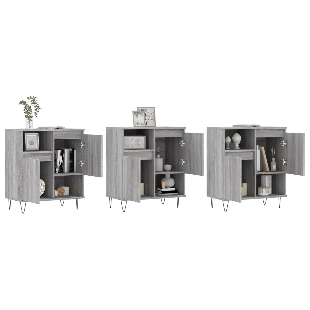 Credenze 3 pz Grigio Sonoma in Legno Multistratocod mxl 125762