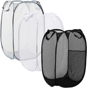 Porta stendardi 3 posti - Ripiegabile - Maniglie - Magazzino abbigliamento - Polyester/Staino - 36 x 36 x 58 cm - Contenitore per bucato