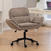 Sedia da Ufficio Ergonomica con Braccioli Regolabili e Ruote ¨C MINIMAL ¨C Teddy Fleece, Schienale Imbottito