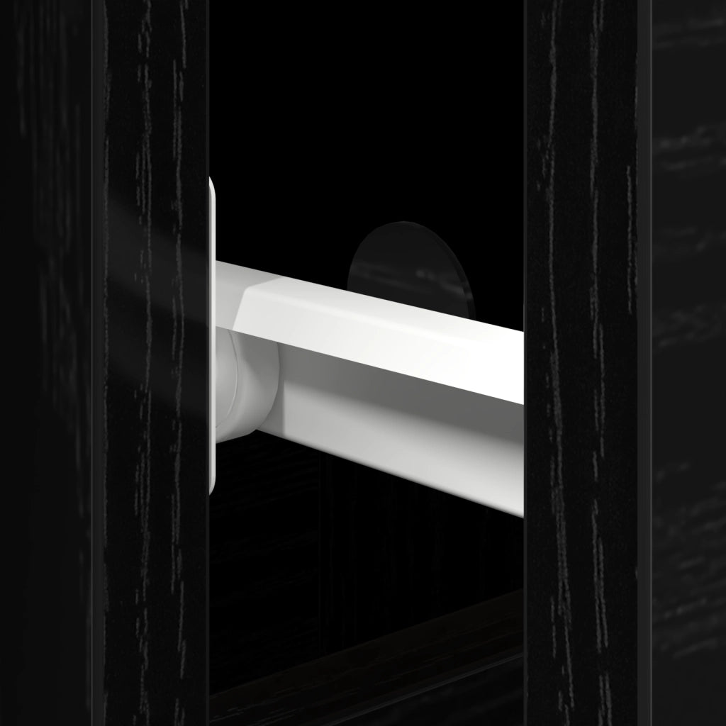 Sideboard  con porte e cassetti Nero Rovere 101,5x35x70 cm