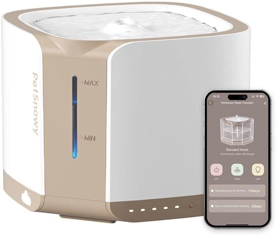 Fontana automatica per gatti e piccoli cani 68oz con 3 livelli di capacità e finestra di osservazione, fontana silenziosa per animali domestici con filtro