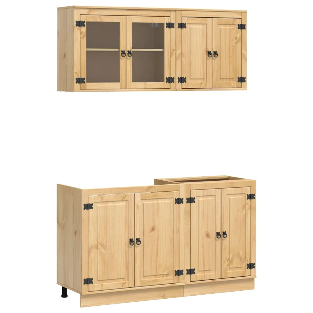 Armadietto con porta SKI 4 pcs Marrone Miele Pino massello