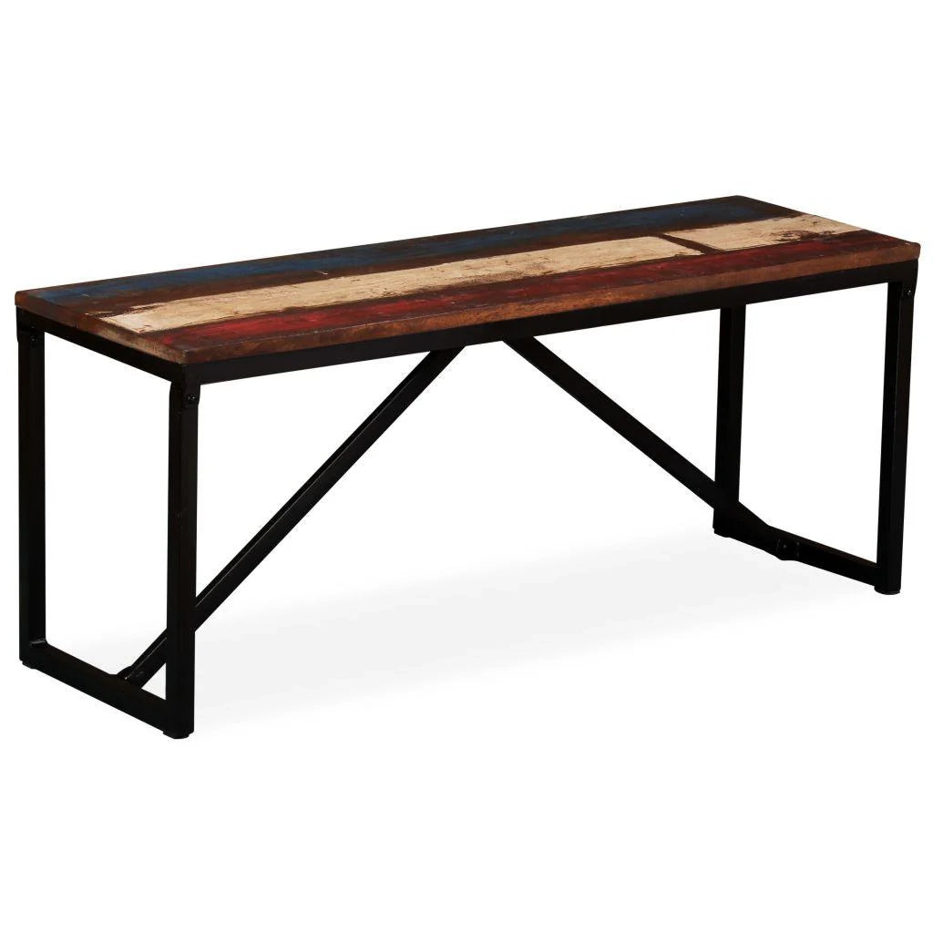 Panca/pouf/sgabello/panca mobile 110 cm in legno massello di recupero 3002127
