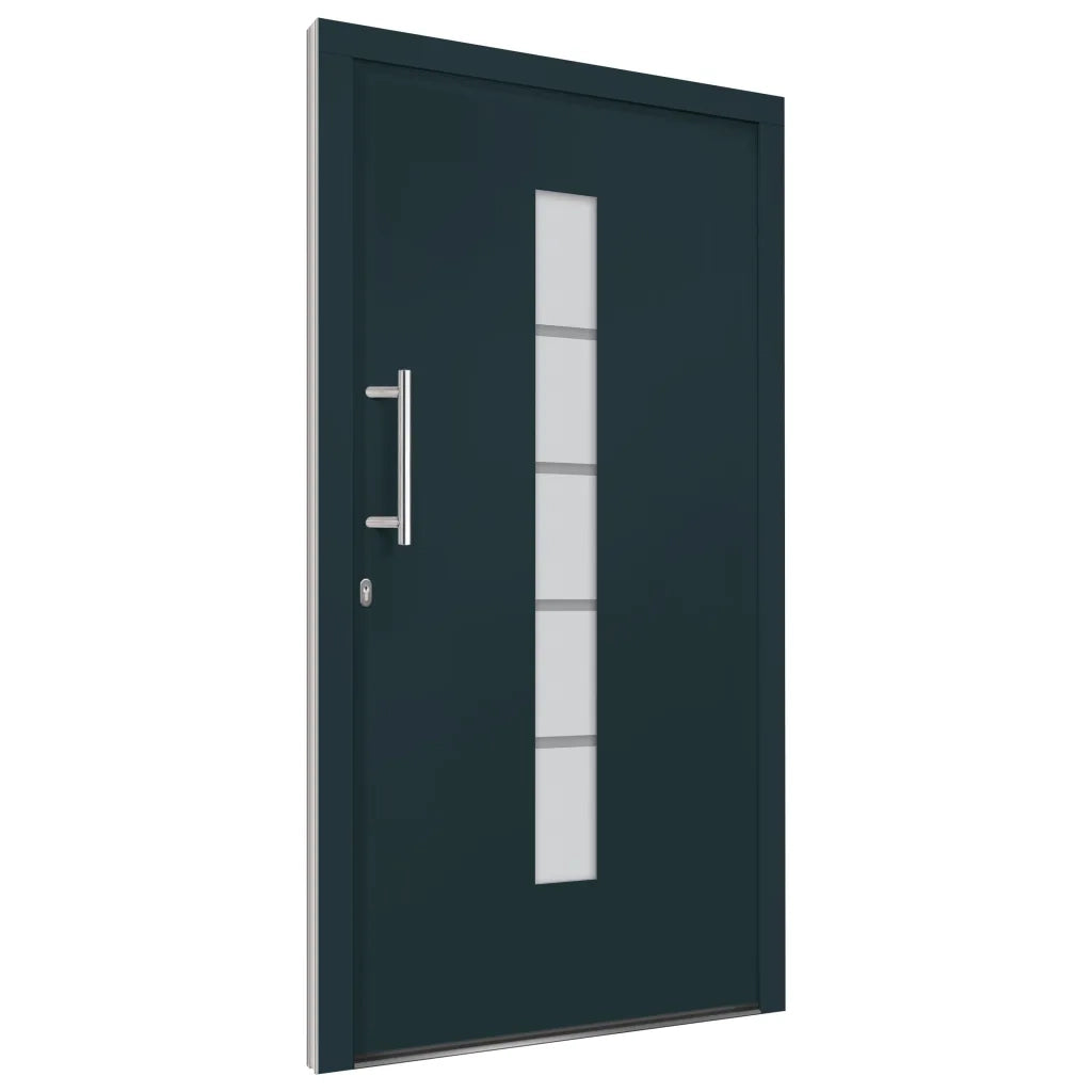 Porta d'Ingresso in Alluminio e PVC Antracite 100x210 cmcod mxl 72418