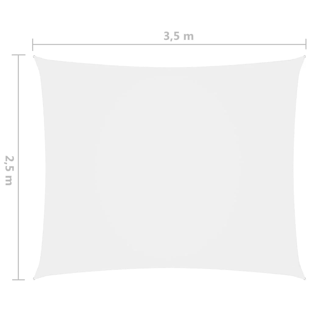 Vela ombreggiante/ombrellone rettangolare in tessuto Oxford 2,5 x 3,5 m bianco 02_0009556