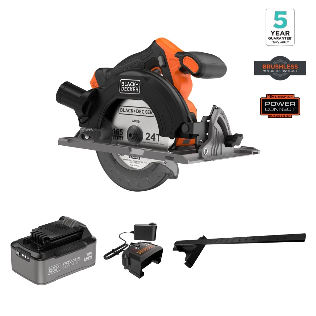 Sega Circolare Brushless 18V Black+Decker BLCCS78M1 165 mm con batteria + caricatore