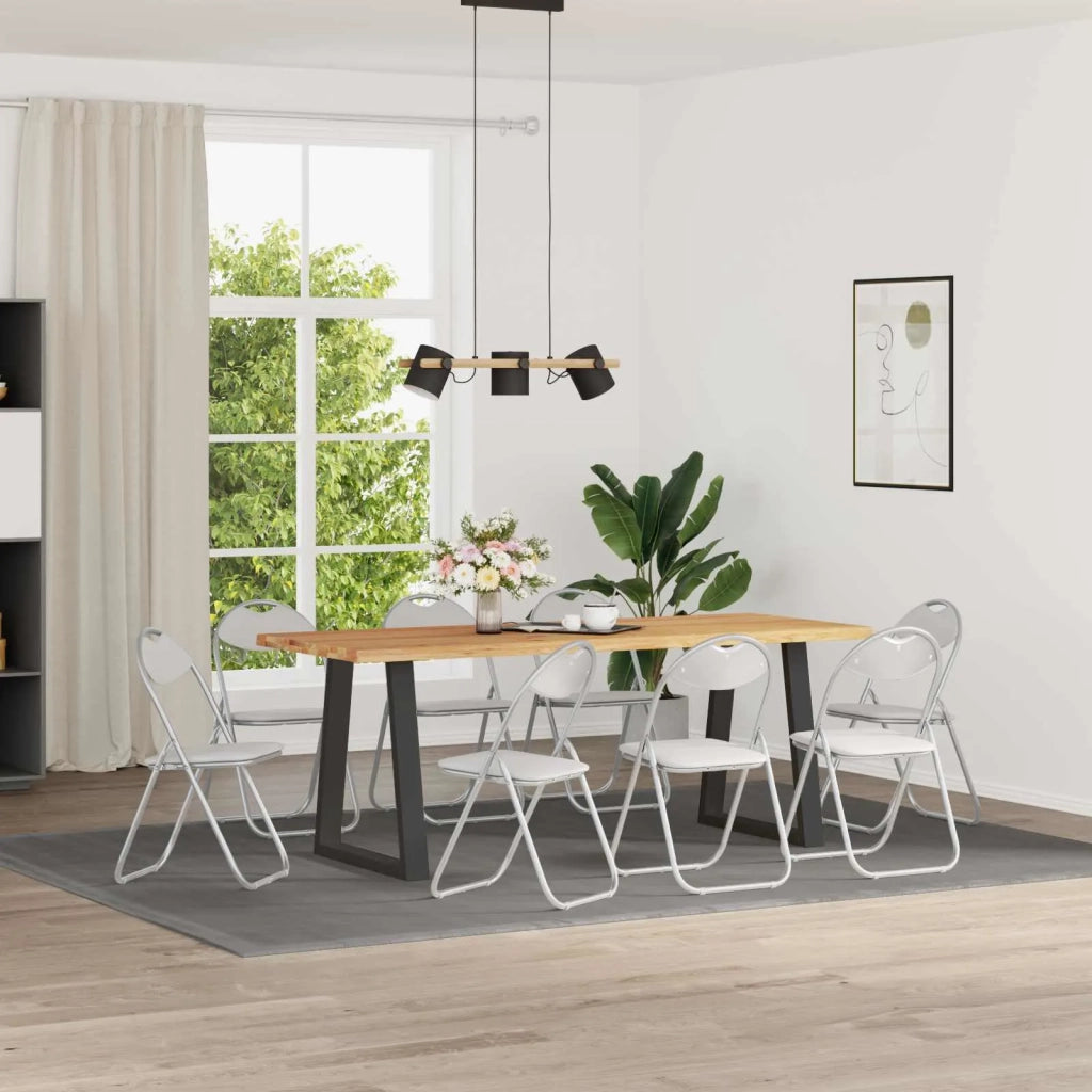 Sedia pieghevole 8 pcs Bianco e Grigio 48 x 43,5 x 81 cm