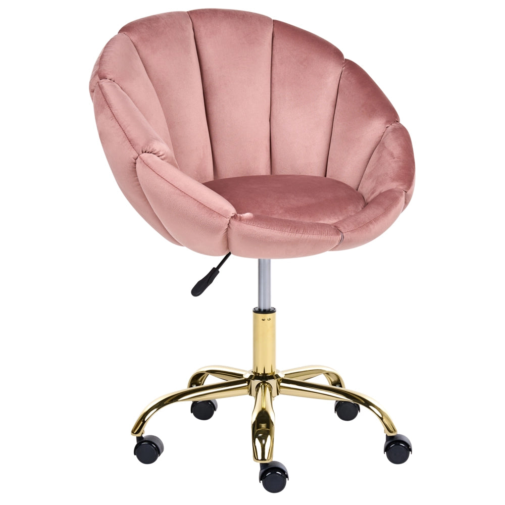 Elegante sedia da ufficio girevole in velluto rosa con base regolabile in altezza Design moderno Home Office