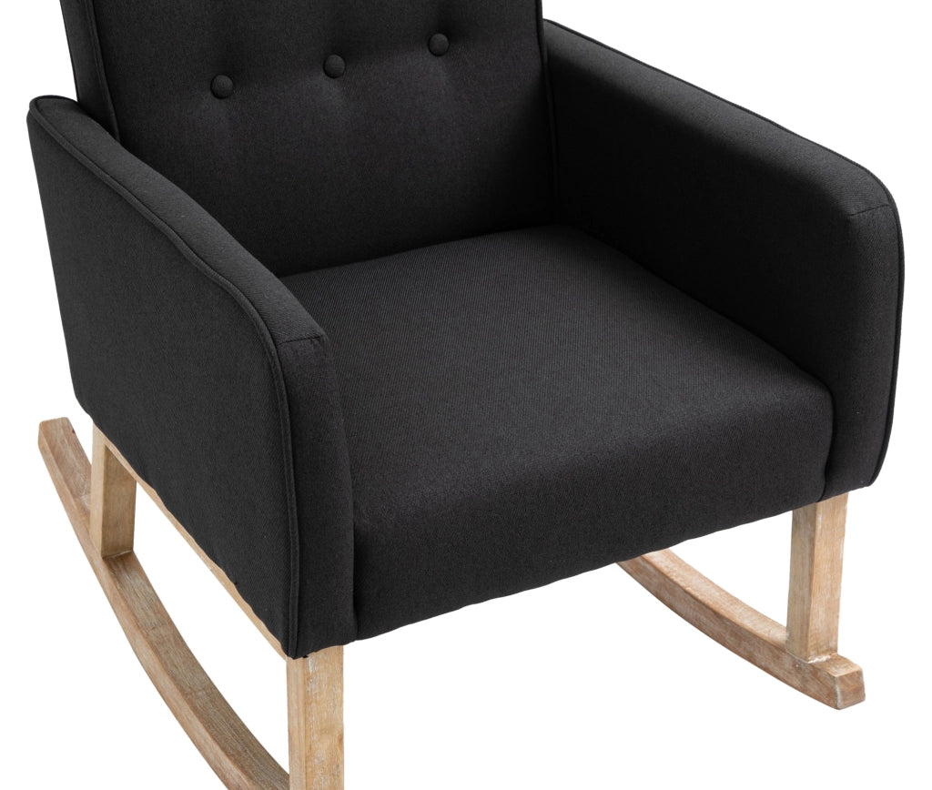 Sedia a dondolo in tessuto Dream nero