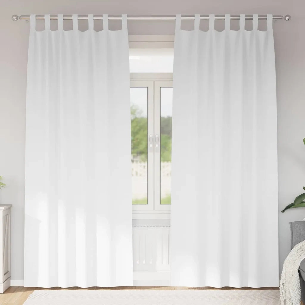 Tende Blackout con Anelli 2 pcs Bianco Puro 245 x 140 cm 4107606