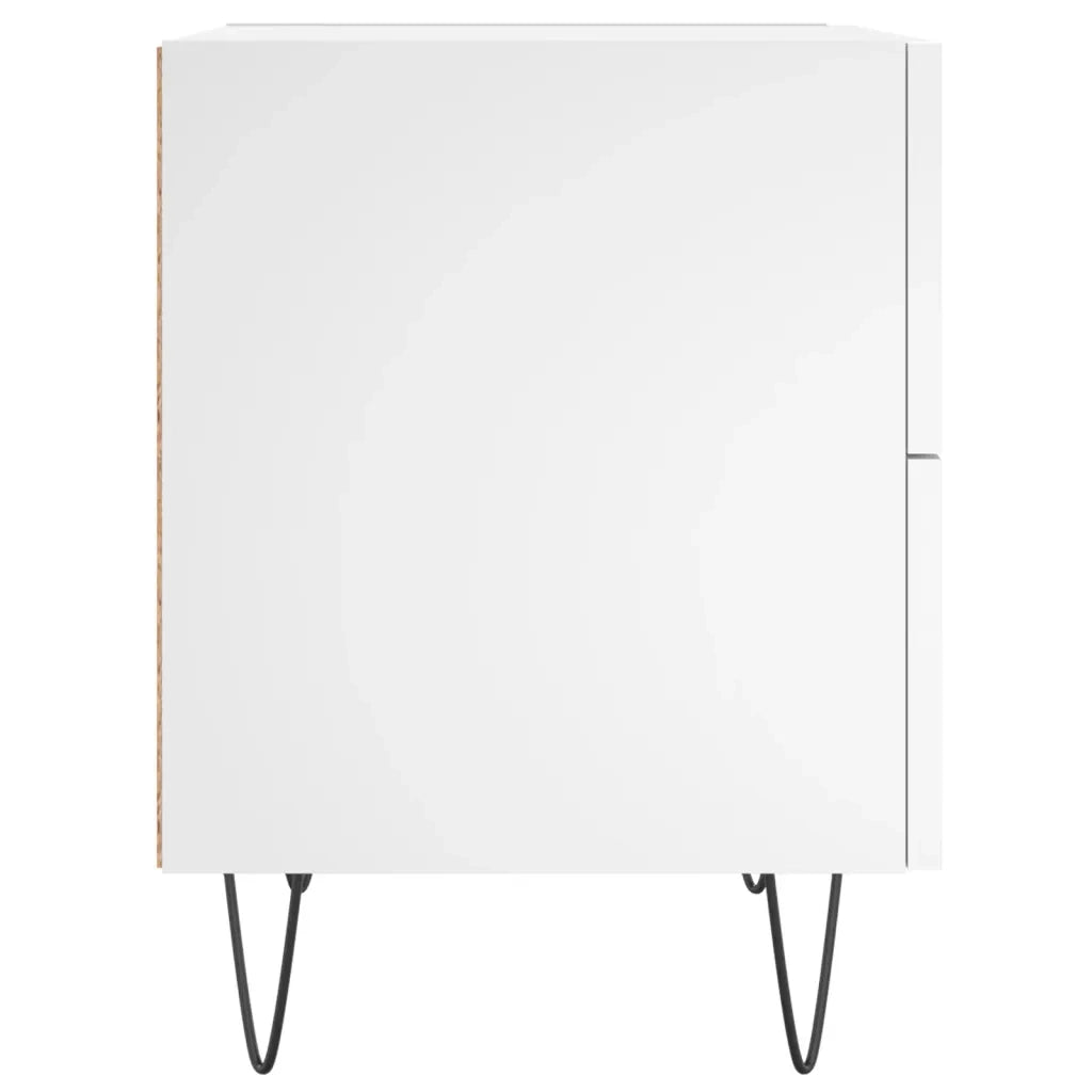 Set di 2 Comodini | Armadio da Notte | Mobiletto da notte Bianchi 40x35x47,5 cm in Legno Multistrato