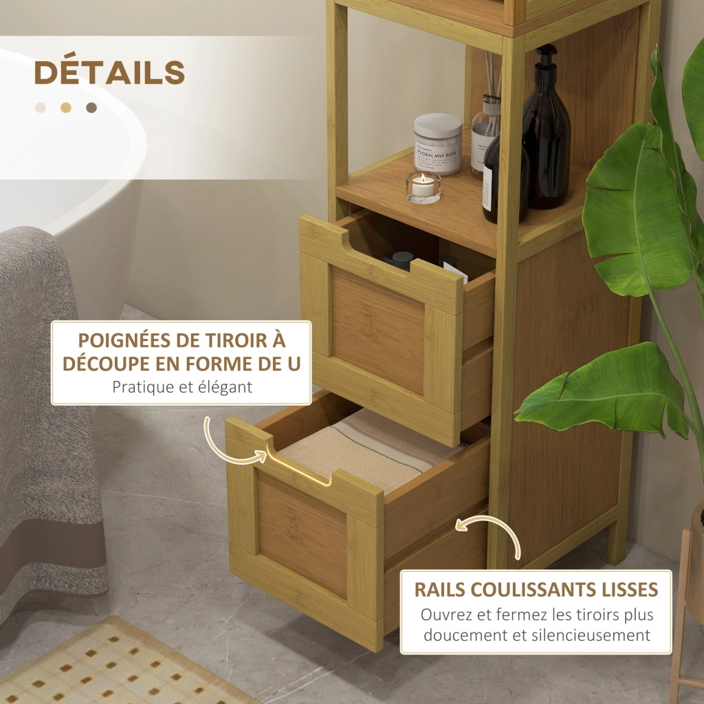 Colonna da Bagno in Bamb¨´ ¨C Zephmum ¨C Bianco 30x30x144 cm