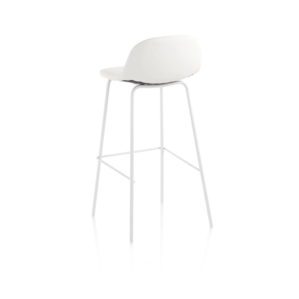 Set 2 Sgabelli 42x43x91,5 cm in Similpelle Bianco