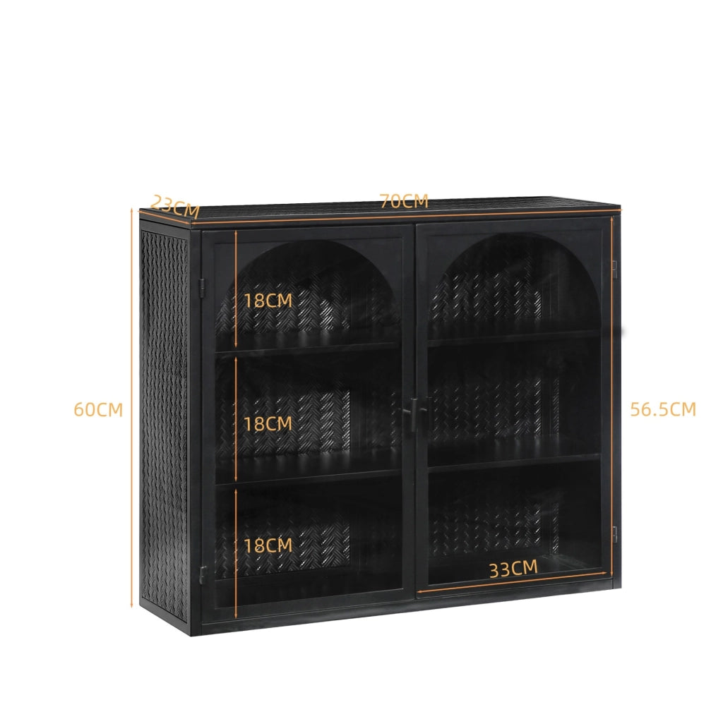 Credenza da parete moderna con ante in vetro