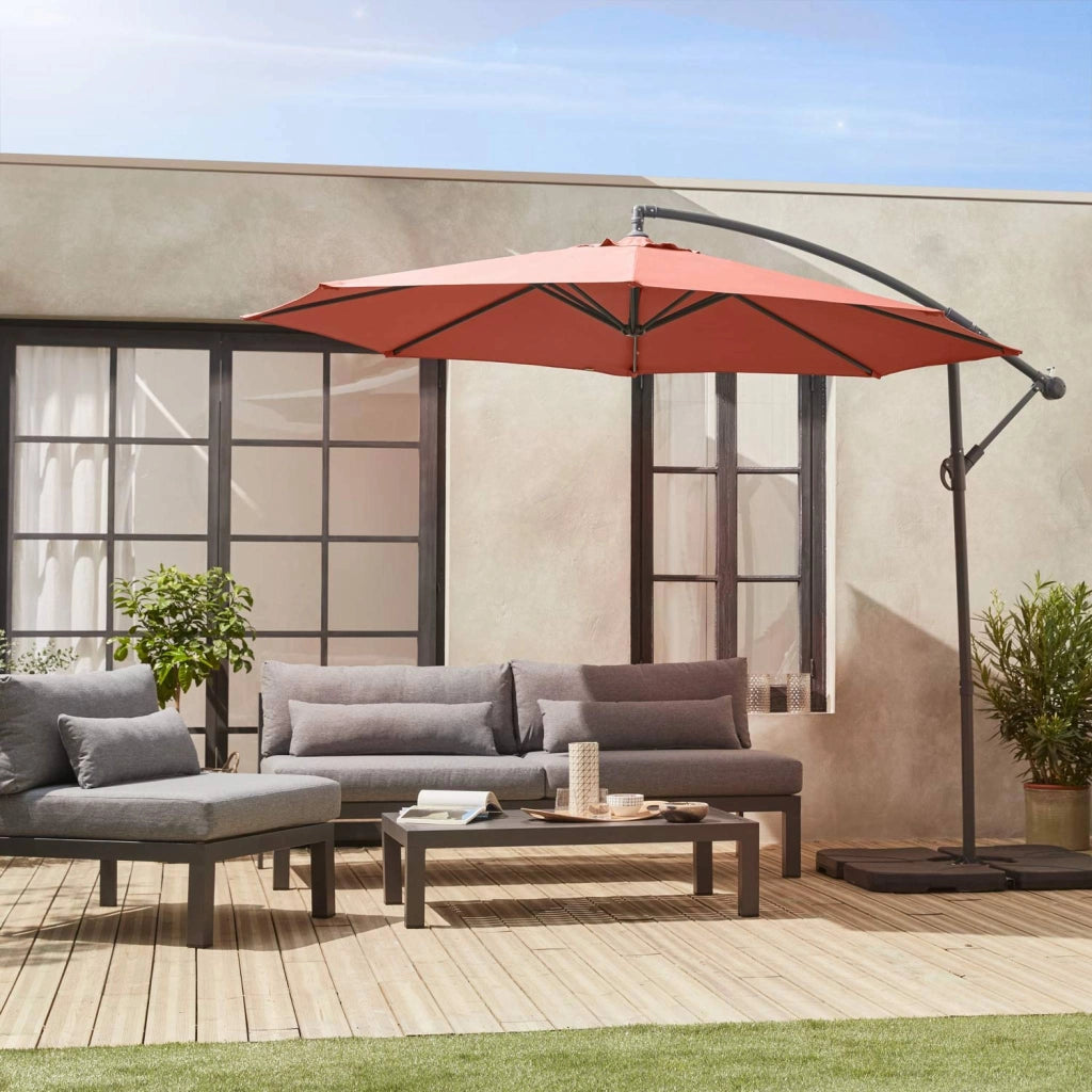 Ombrellone rotondo eccentrico, ø3,5m, terracotta