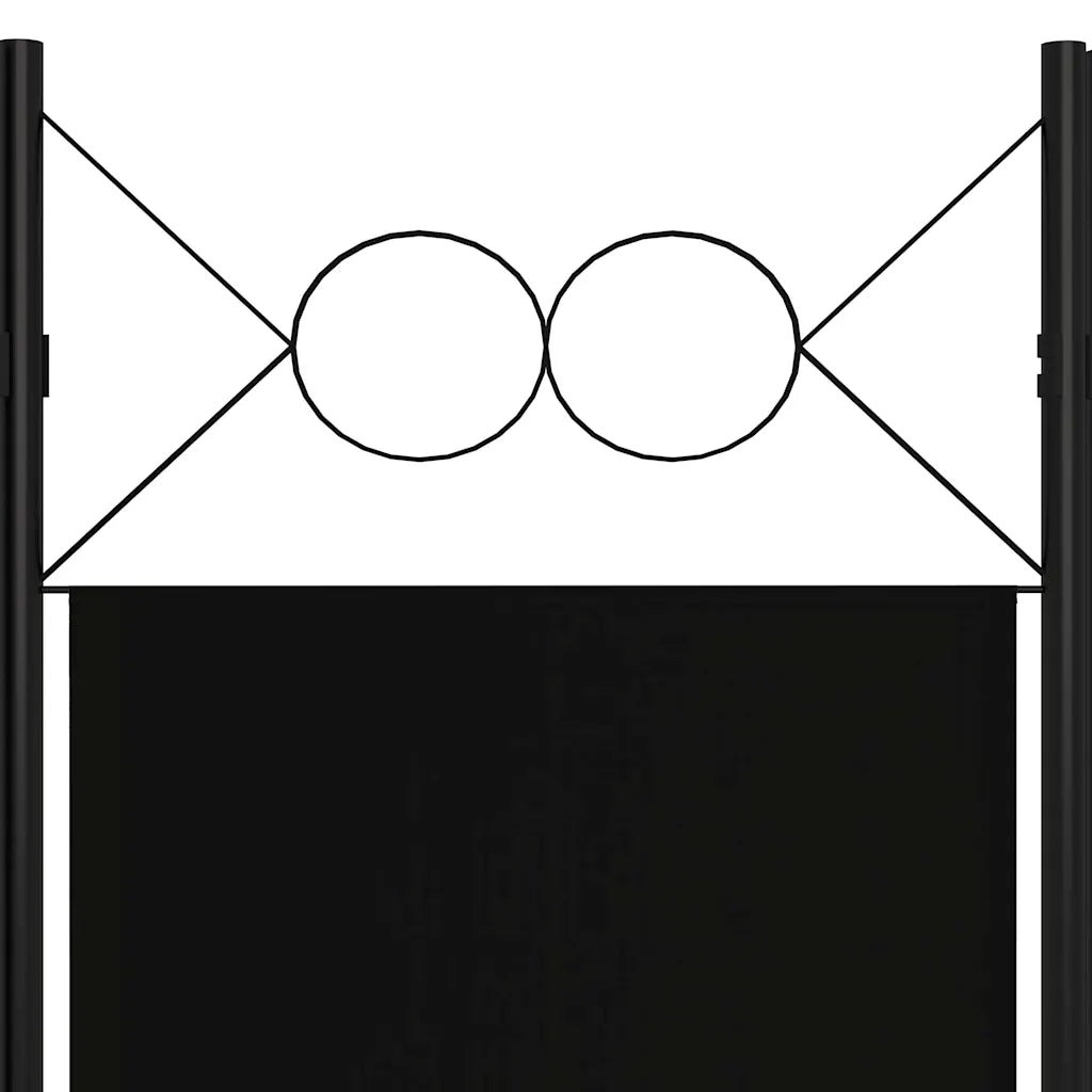 Paravento a 5 Pannelli Nero 200x180 cm 320710