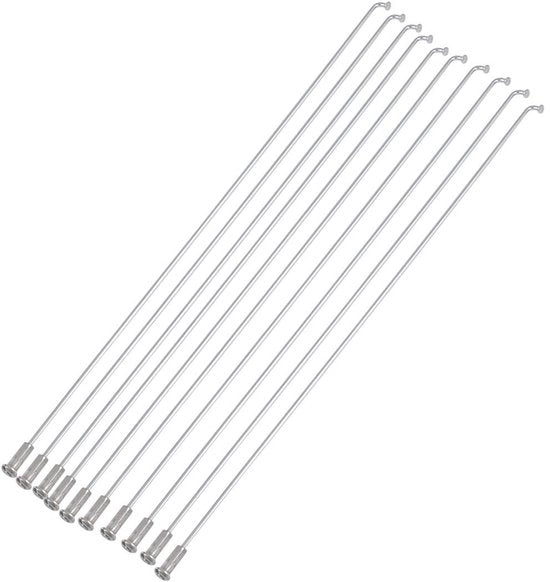 Spie di bicicletta - 27cm - Argento - Acciaio Sostenibile - Adatto per Bici da Montagna e da Strada - 10 pezzi