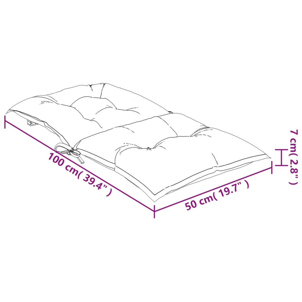 Cuscini per Sedia da Giardino 2 pz Verdi 100x50x7 cm in Tessuto 360308