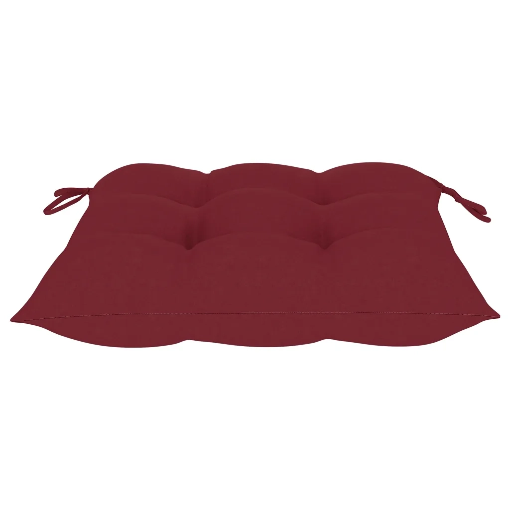 Sedie da Giardino con Cuscini Rosso Vino 8 pz Massello di Teak 3072941