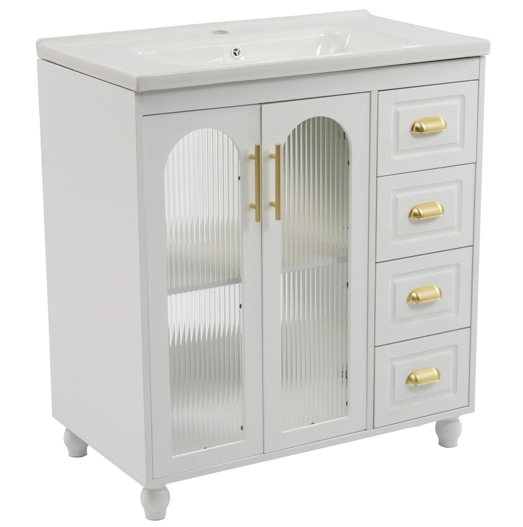 Mobile bagno con lavabo 80 cm bianco