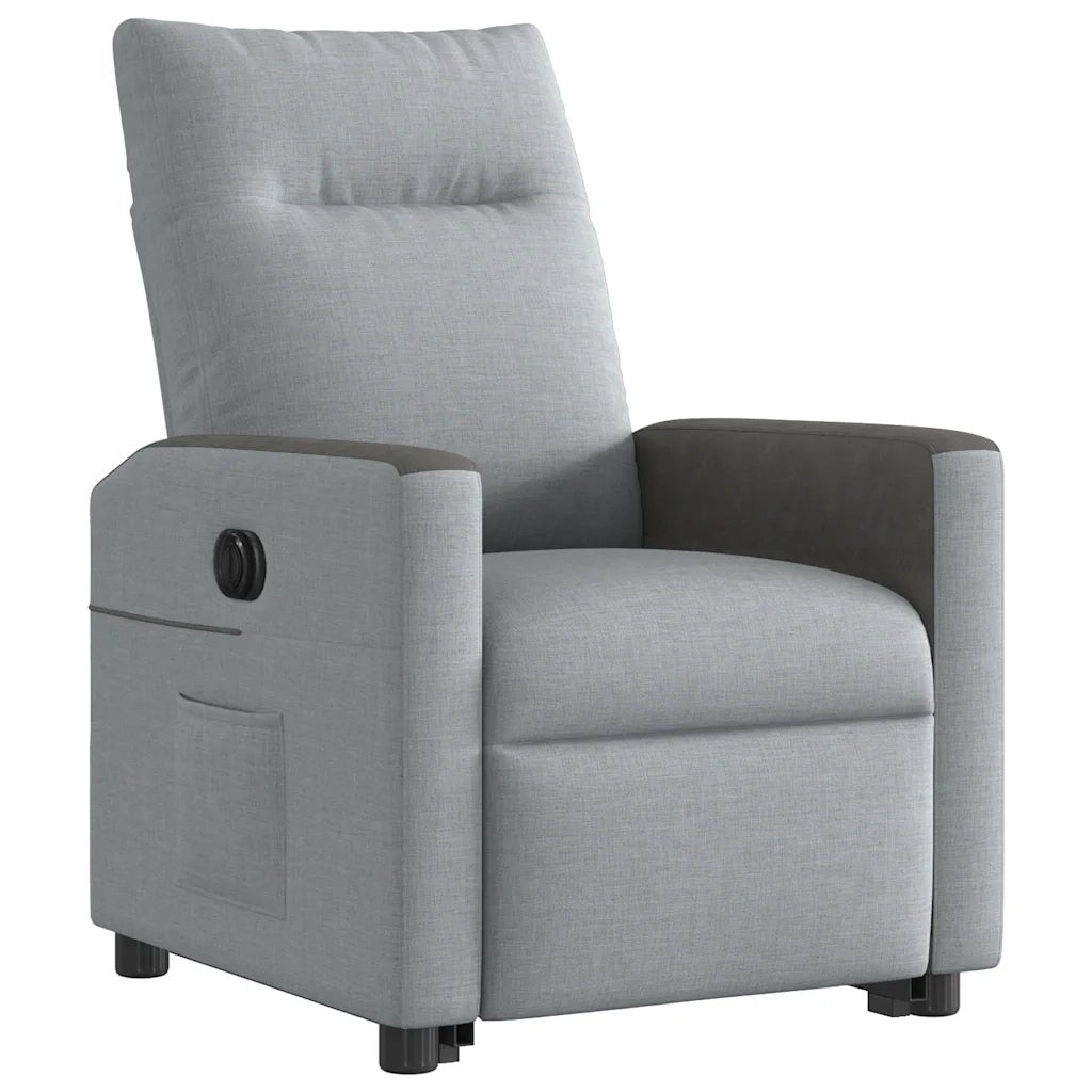 Poltrona Reclinante Alzapersona Elettrica Grigio Chiaro Tessuto