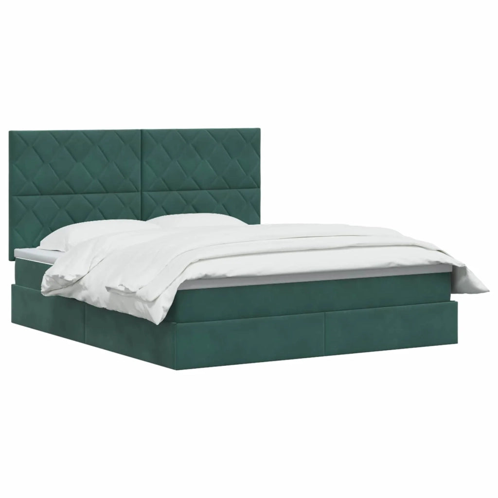 Letto con contenitore e materasso Verde Scuro 180 x 200 cm 3459768