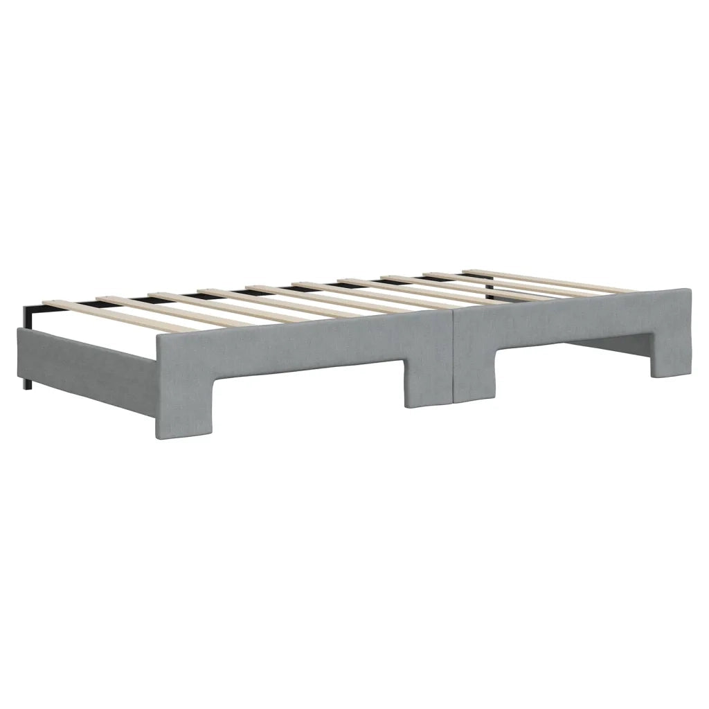 Divano Letto Estraibile Cassetti-Sofa Letto-Daybed Grigio Chiaro 90x190cm Tessuto 179944
