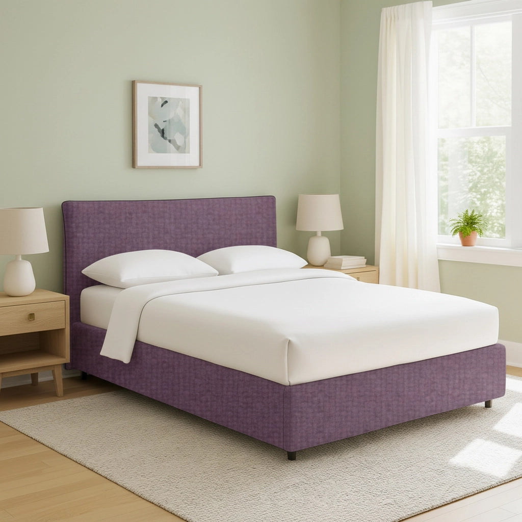 Louth, Letto Singolo Sfoderabile Made in Italy, Viola Lilla