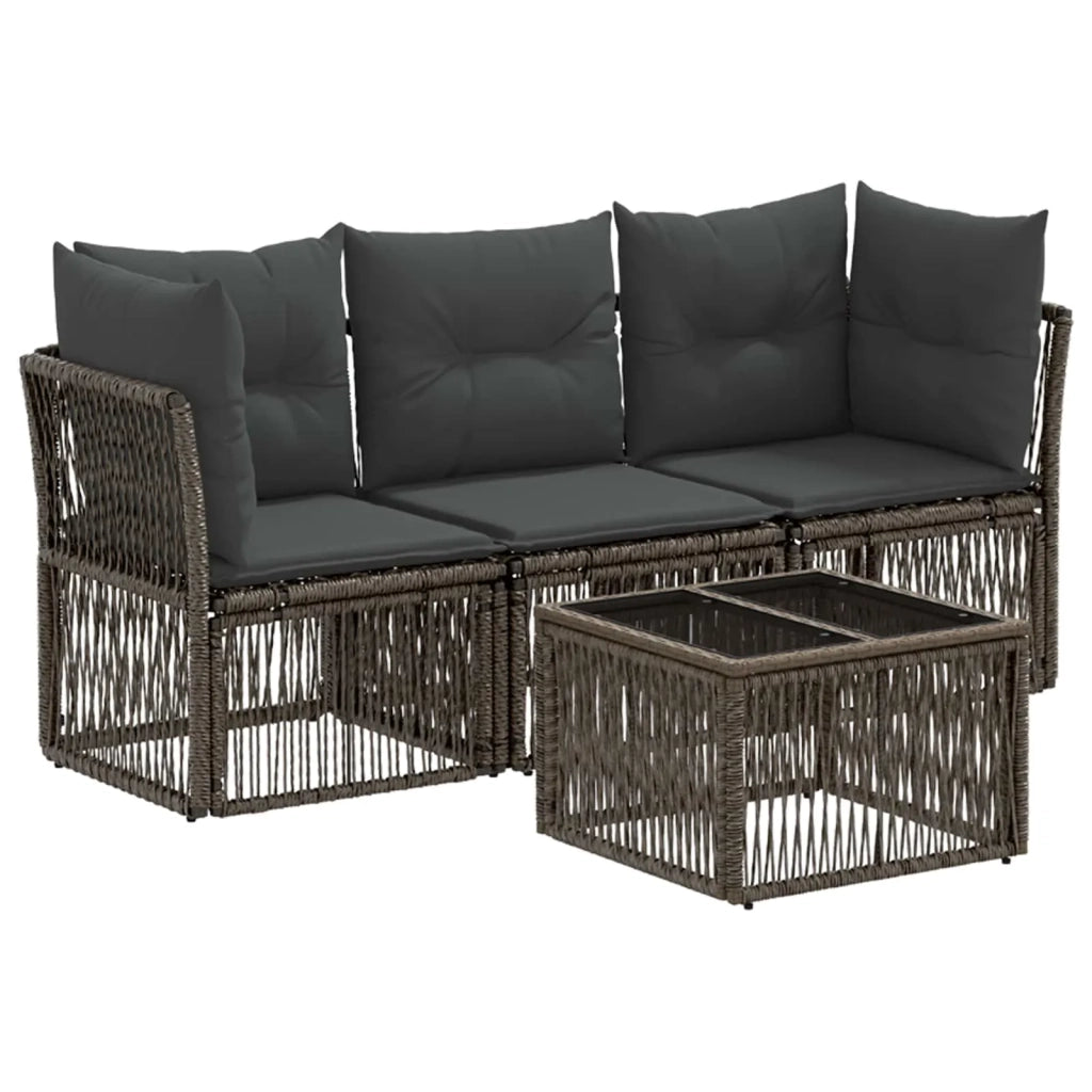 Set Divano da Giardino 4 pcs Grigio polyrattan 3434126