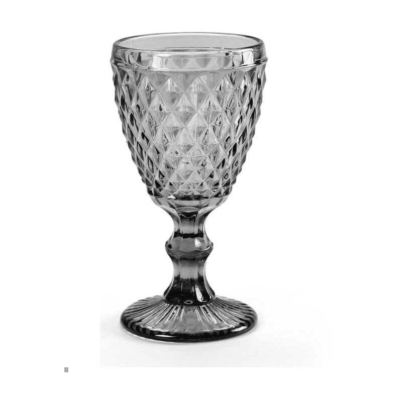 CALICE DIAMANTE REALIZZATO IN VETRO PER ACQUA DA 210 CC COLORE GRIGIO