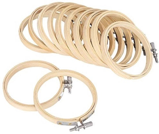 Set di mini appoggi per cucito in bambo con impatto ambientale - 9 cm - 12 pezzi - adatto per cucito in punto di croce