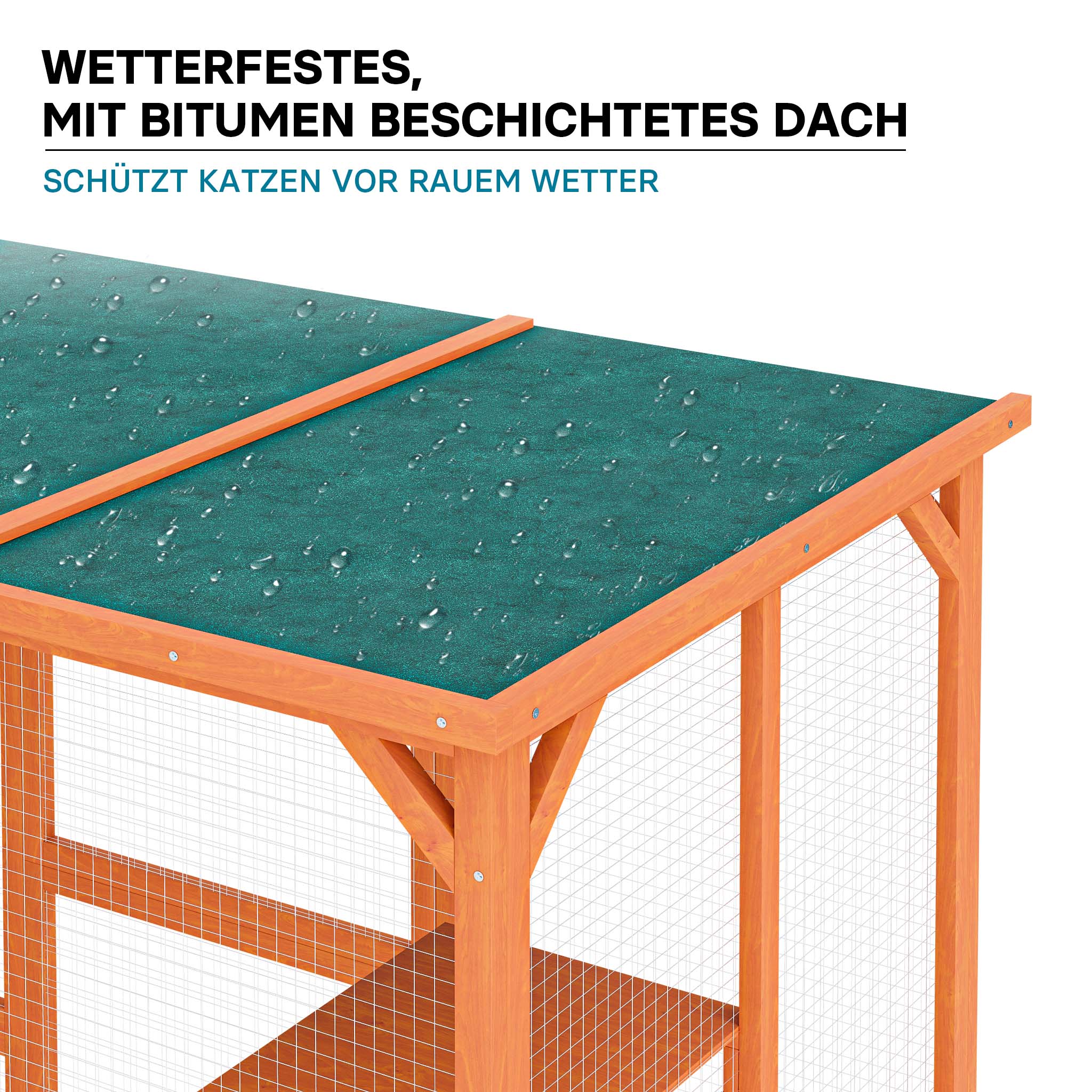 Recinto per gatti da esterno resistente alle intemperie 168 x 82 x 166,5 cm 6 piattaforme Parco Gabbia