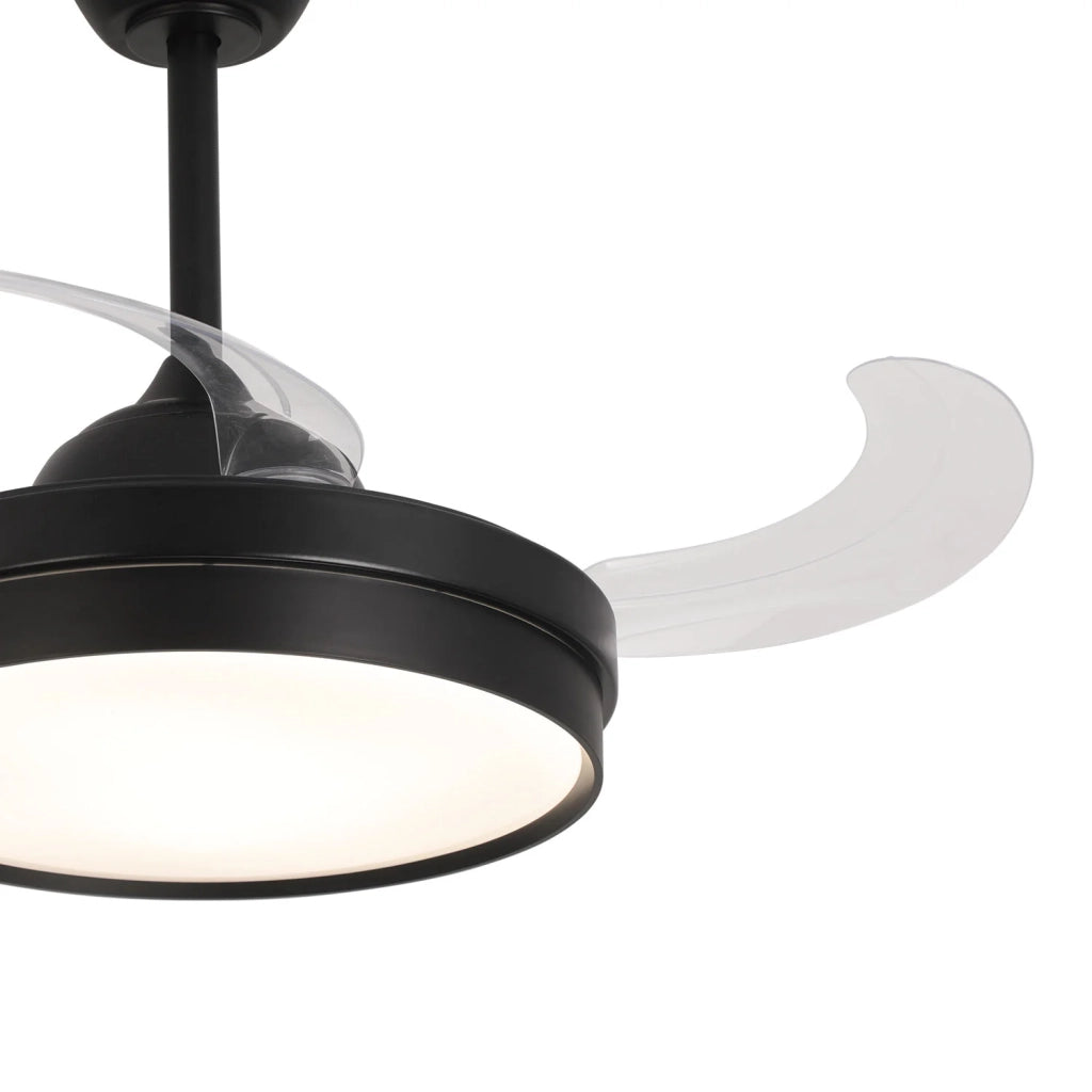 LÚZETE - VENTILATORE DA SOFFITTO LED 38W REGOLABILE 4 PALE PIEGHEVOLI NASHVILLE