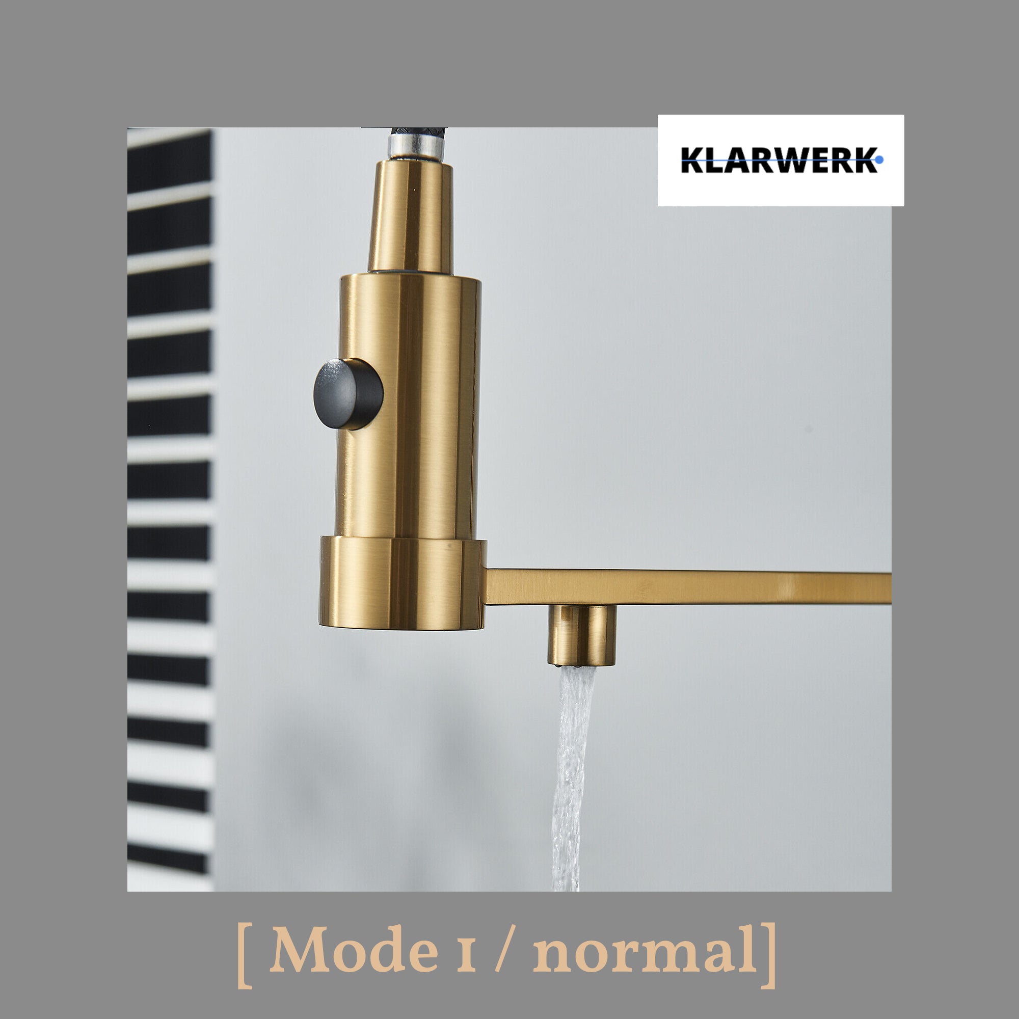 Bernd | Filtro oro opaco  3 vie gastronomia Rubinetto cucina amolla in acciaio inossidabile osmosi|Miscelatore da ristorante ruotabile 360°